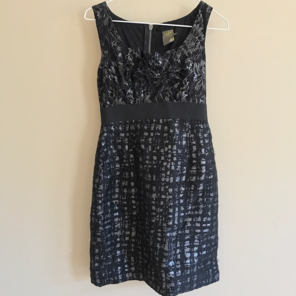 Black and metallic sleeveless dress
